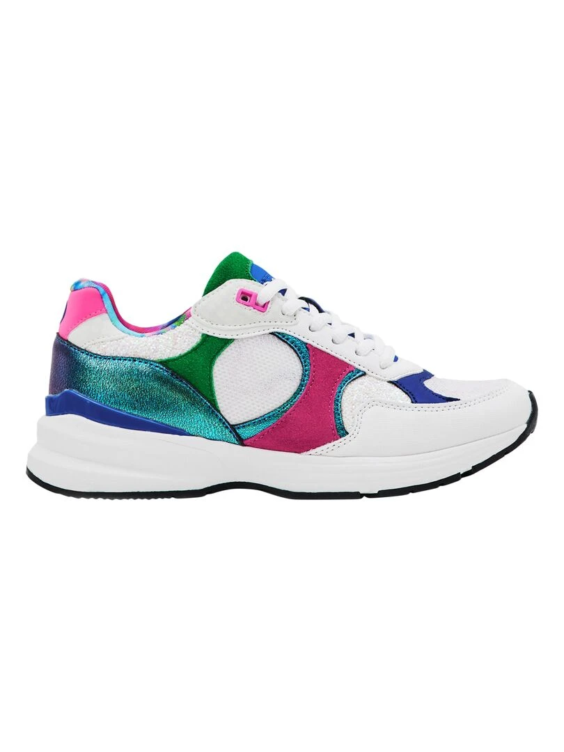 Basket à Lacets Desigual Moon Patch Flowers Blanc