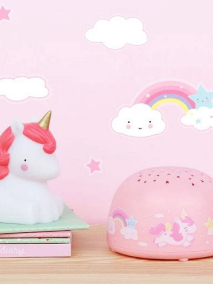 Veilleuse projecteur d'étoiles Licorne   Rose