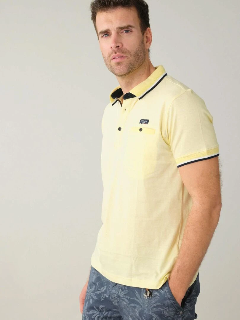 Polo en jersey pour homme 'Deeluxe'   Jaune clair