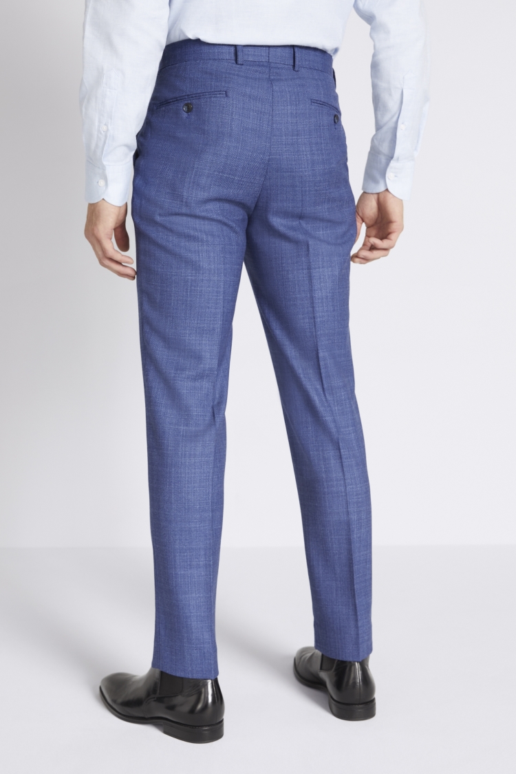 Regular Fit Blue Birdseye Trousers Buy Online at Moss