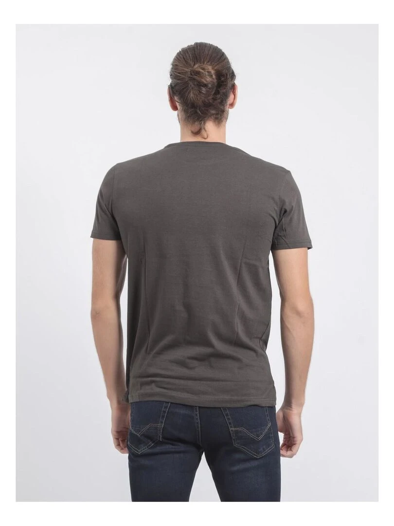 T shirt col rond pur coton JIBIDEL Gris