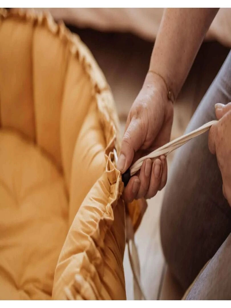 Tapis de jeu 3 en 1 en coton bio Bloom moutarde   Jaune