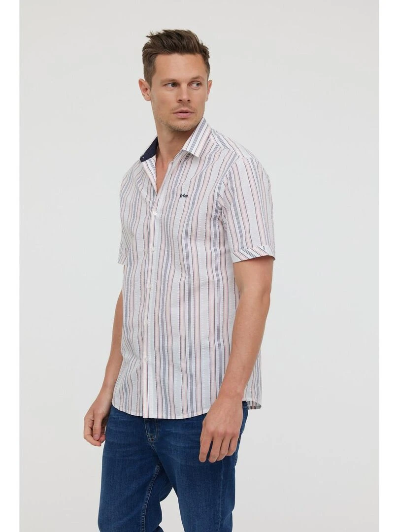 Lee Cooper   Chemise manches courtes coton regular DAYU MC   Bleu marine