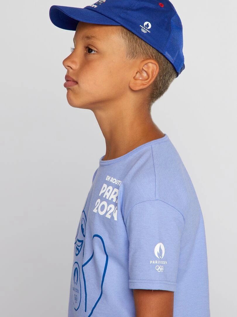 T shirt avec imprimé Paris 2024 Bleu