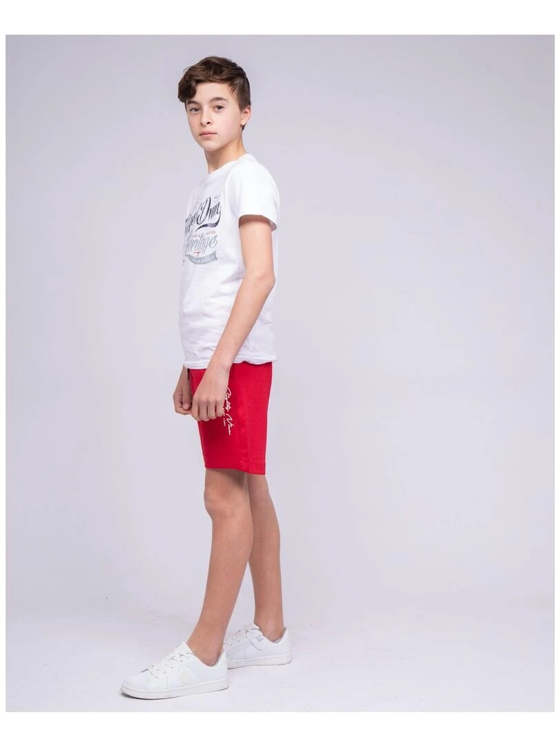 Bermuda molleton BELLO J   Rouge