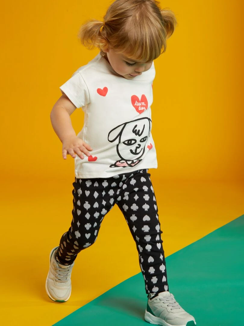 Legging côtelé X Little Bad Wolf Mixte Blanc/noir