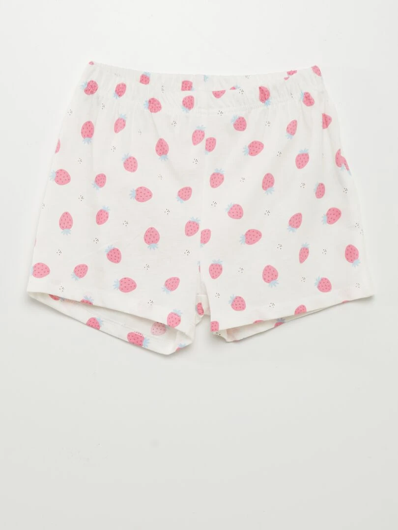 Ensemble de pyjama : T shirt + short   2 pièces   Jaune