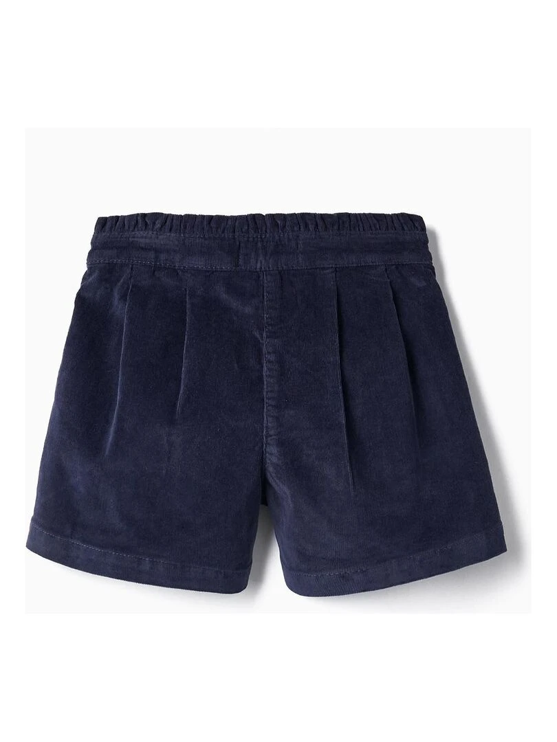 Shorts en velours côtelé pour fille LITERATURE CLUB Bleu foncé