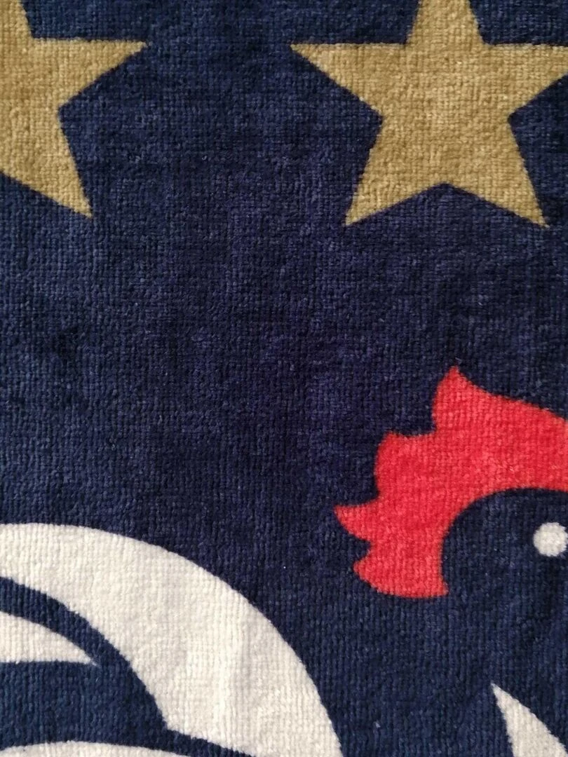 Drap de bain imprimé 100% coton  FFF CONSTRUCTION   Bleu marine