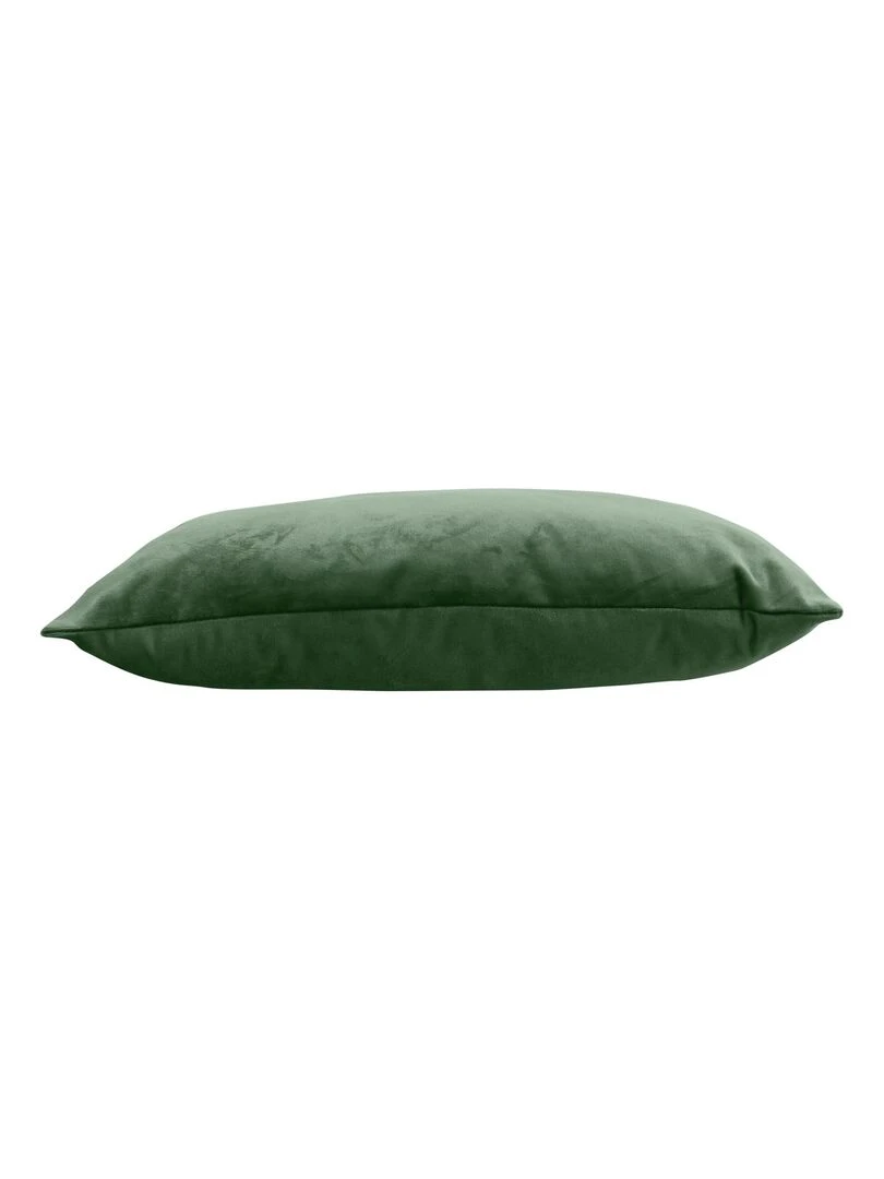 Coussin en velours avec zip déco Vert foncé