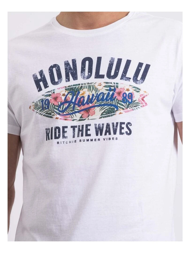 T shirt col rond NIROULIO   Blanc