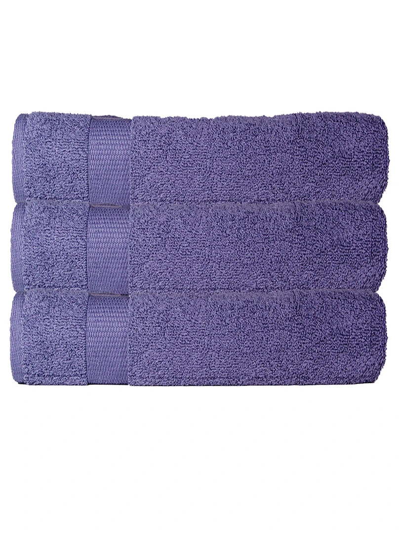 Lot De 3 Maxi Draps De Bain 100x150 Cm 500 Gr/m2 Bleu marine