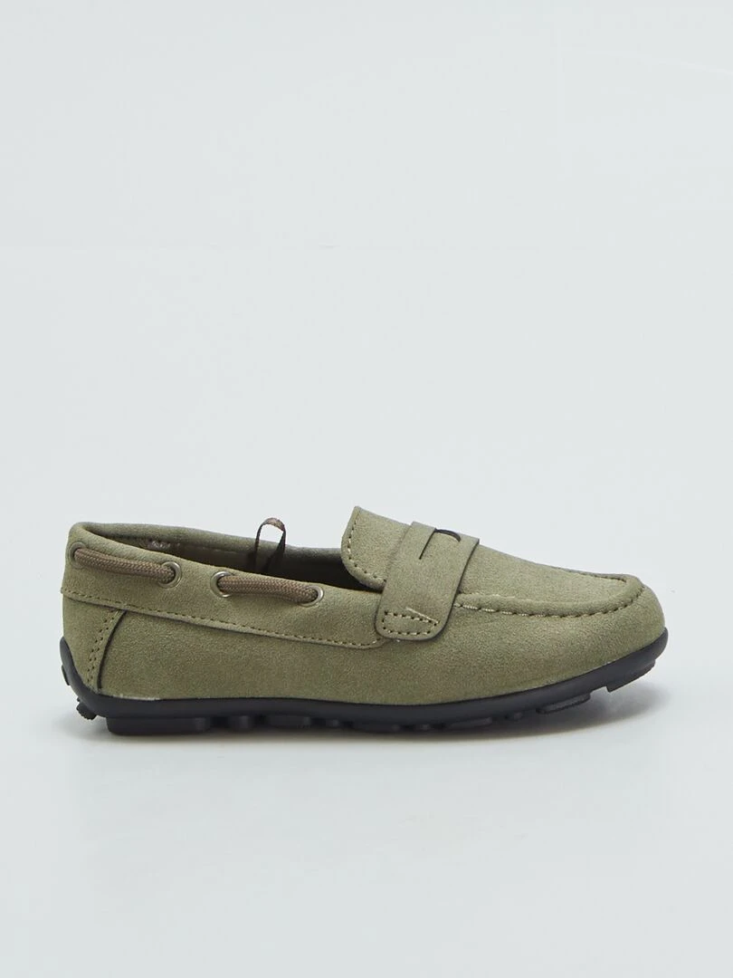 Mocassins façon bateau Kaki