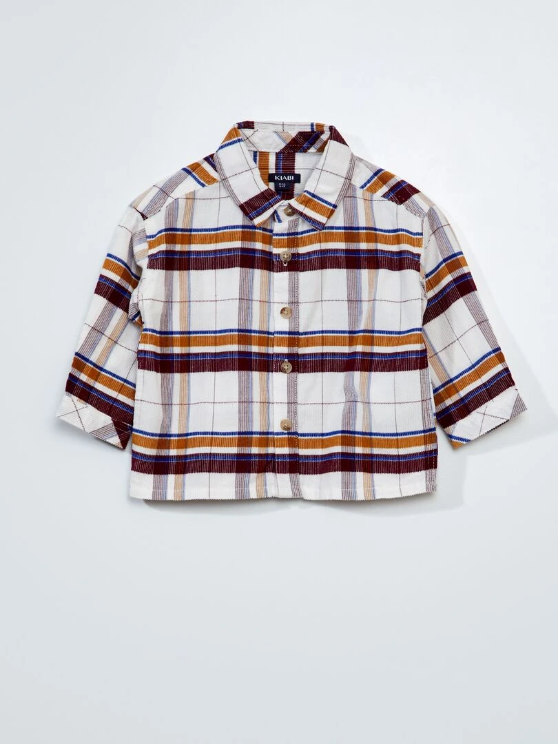 Chemise en velours Blanc