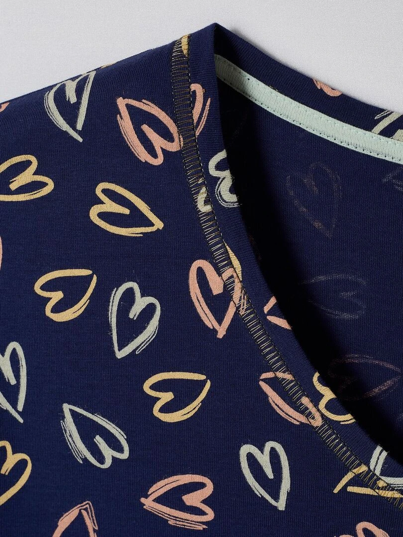 Chemise de nuit maille jersey coton peigné   Damart   Bleu