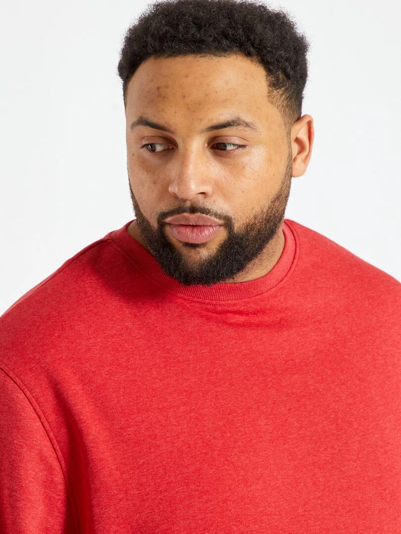 Sweat en molleton uni   Rouge