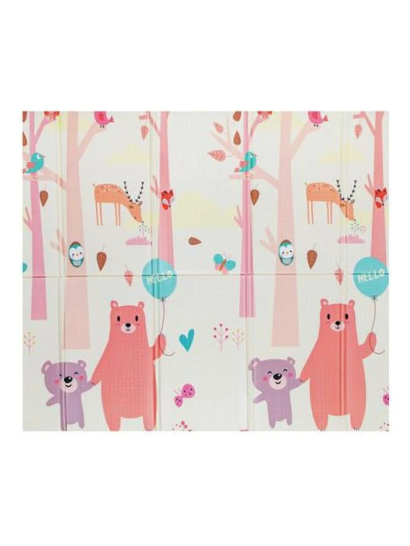 Tapis d'Eveil Pliable Réversible Bébé PREMIUM Ours & Formes par K Beige