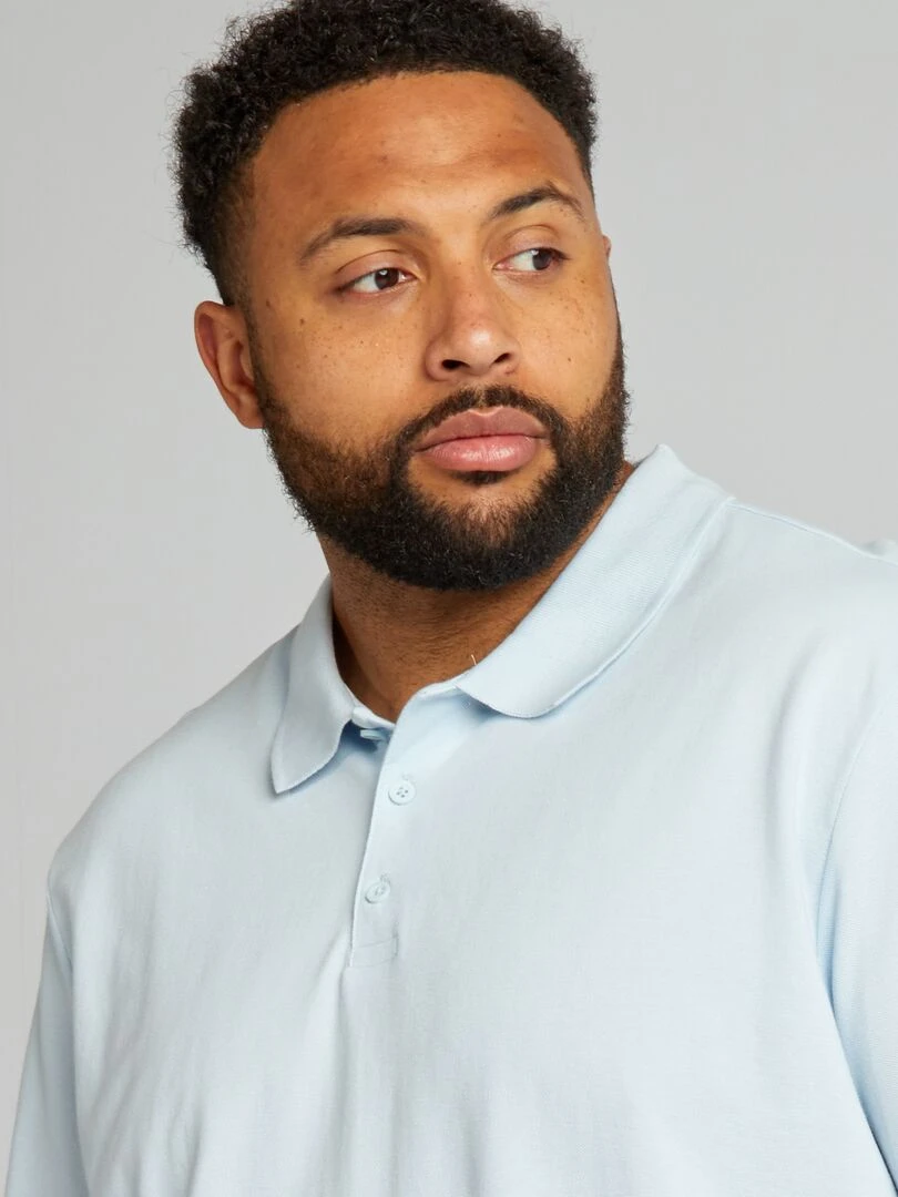 Polo en maille piqué   Bleu