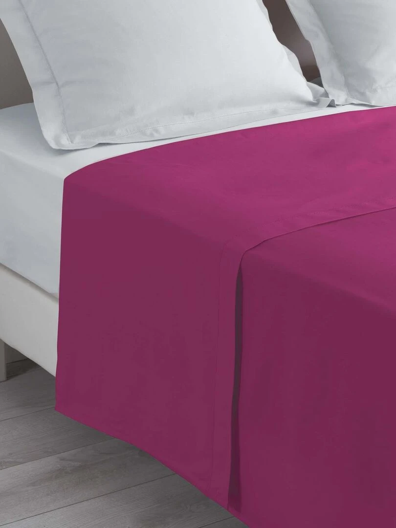 Drap plat 57 fils coton Tendance uni Rose