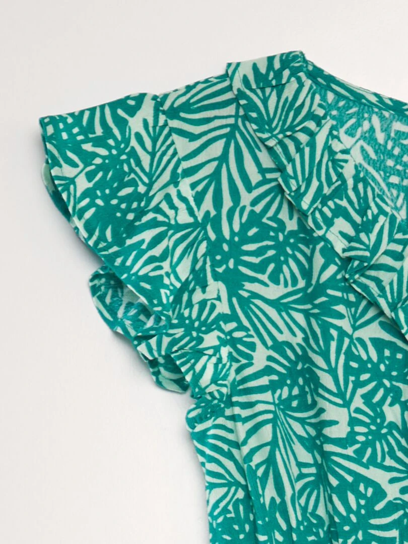 Robe à volants imprimée   Vert