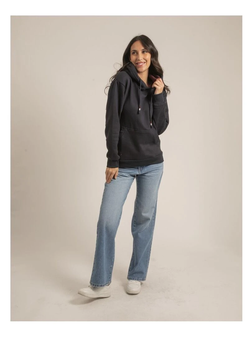 Sweatshirt capuche YZIA   Bleu marine