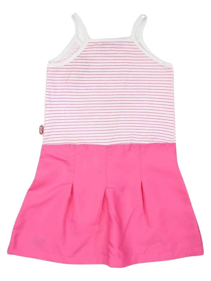 Lee Cooper Robe fille imprimé logo en coton Rose fushia