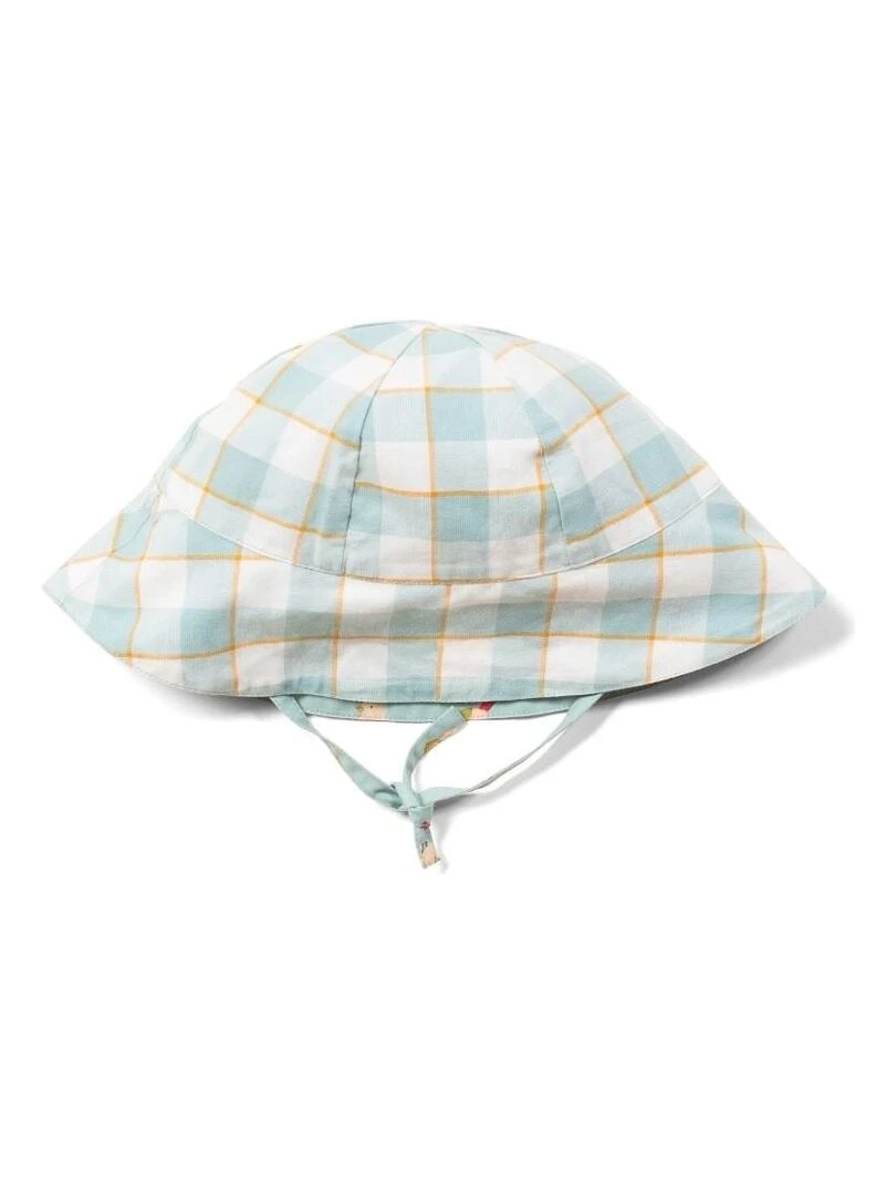 Chapeau de Soleil Réversible Bio Oiseaux Bleu