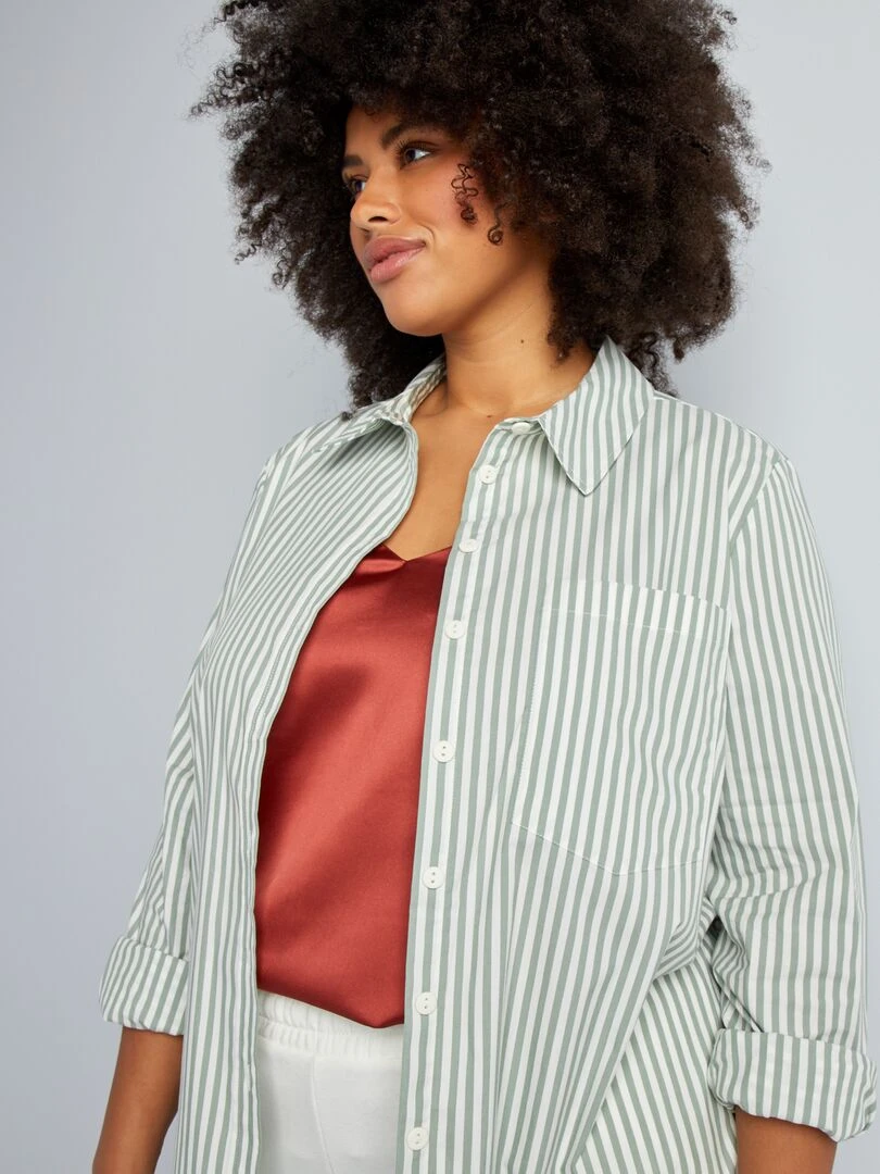 Chemisier en popeline   VERT