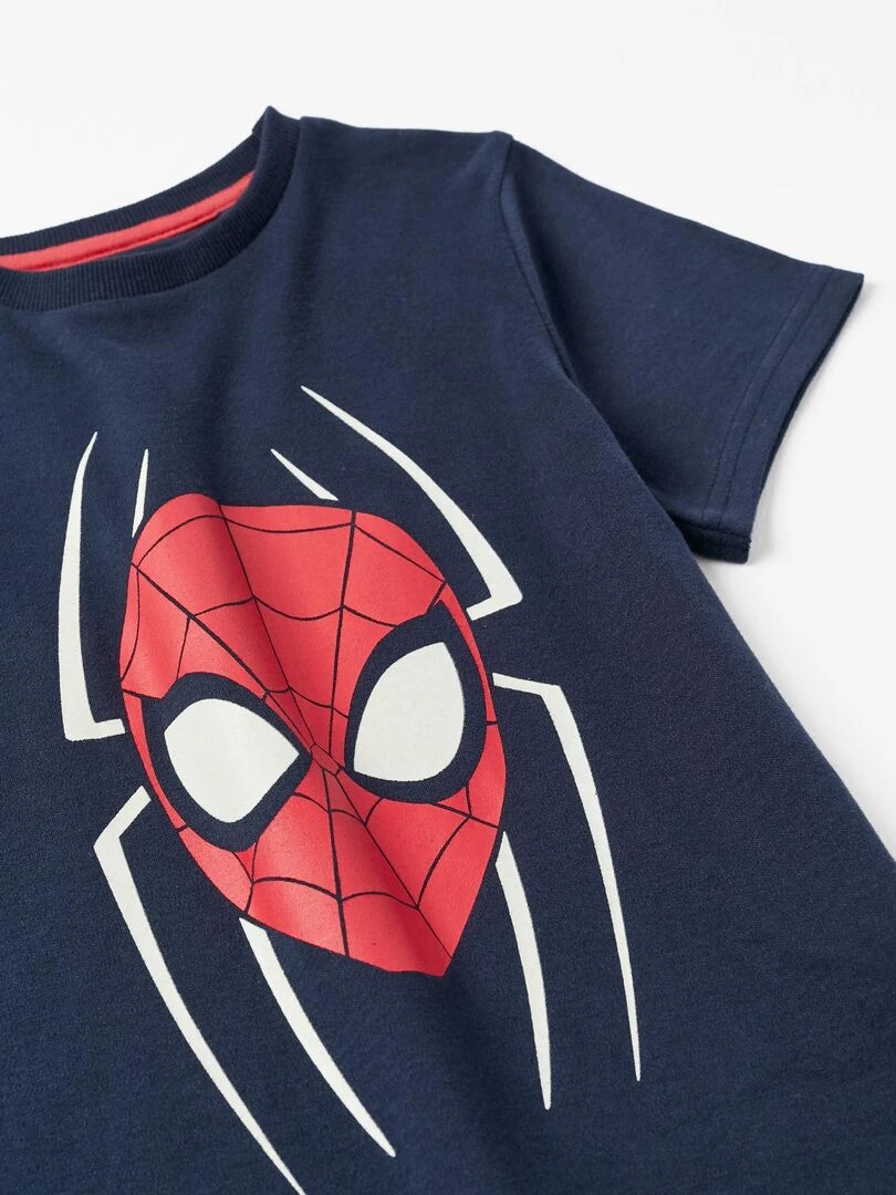 Pyjama à manches courtes pour garçon 'Spider Man' manches courtes MARVEL SPIDERMAN   Bleu foncé