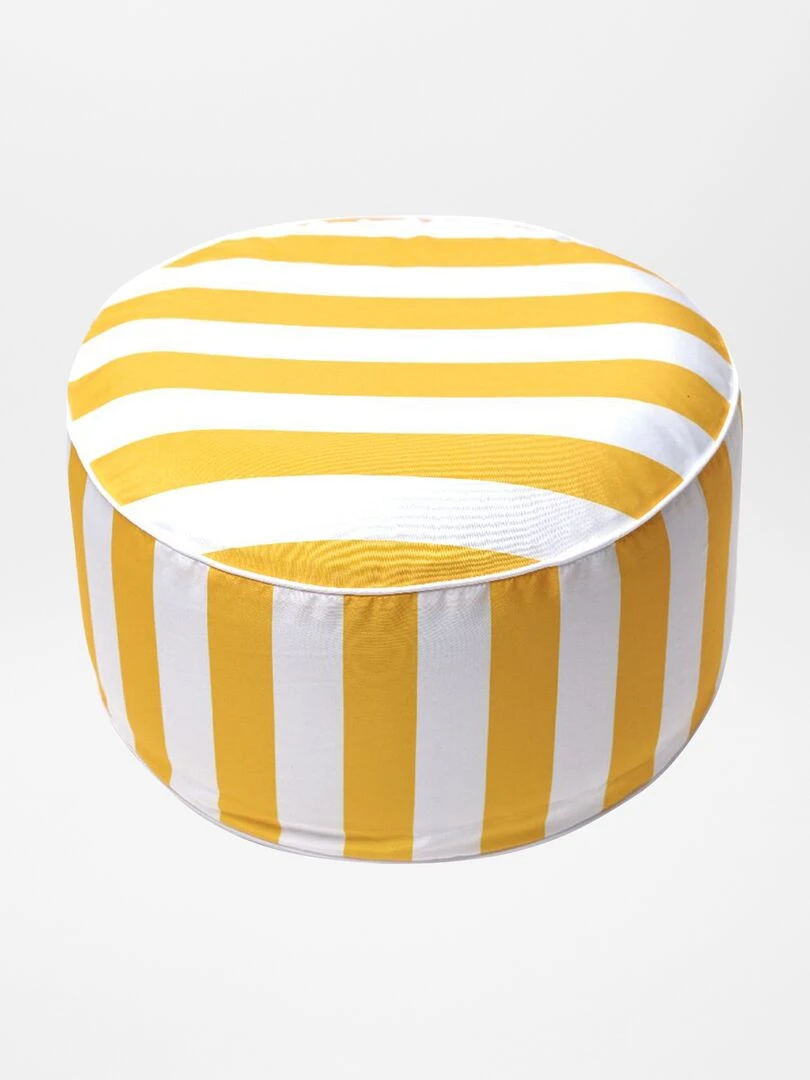 Pouf gonflable à rayures   Jaune