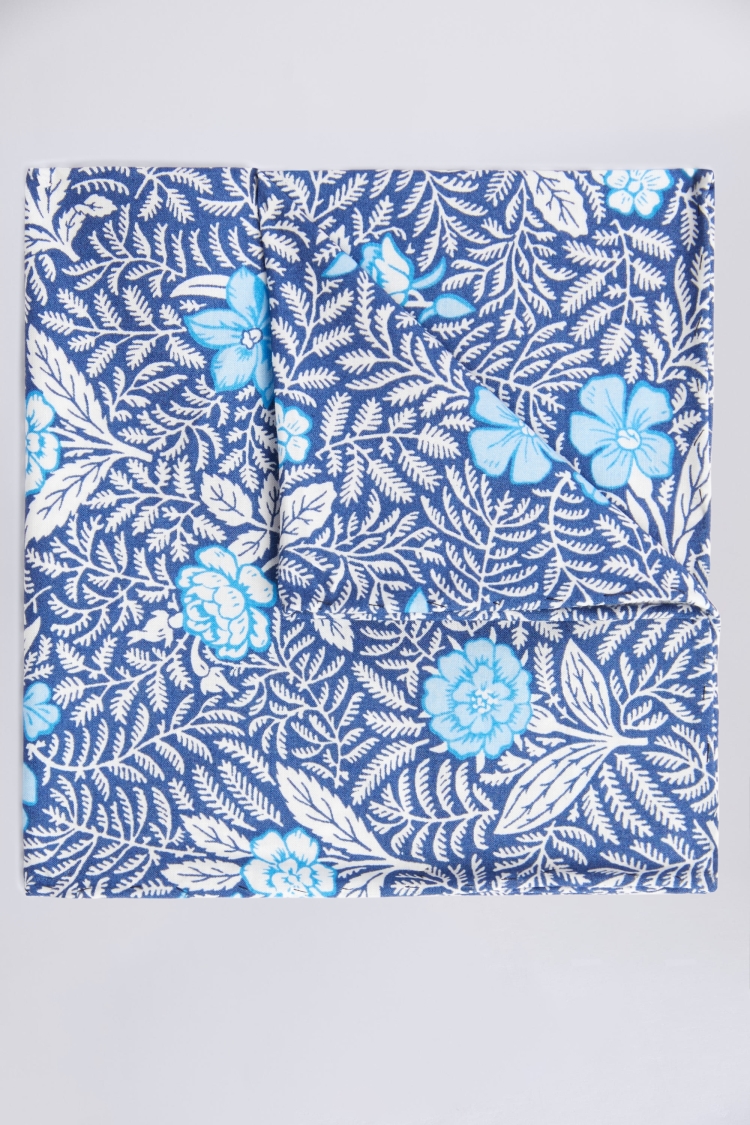 Blue Floral Pocket Square Made with Liberty Fabric Buy Online at Moss