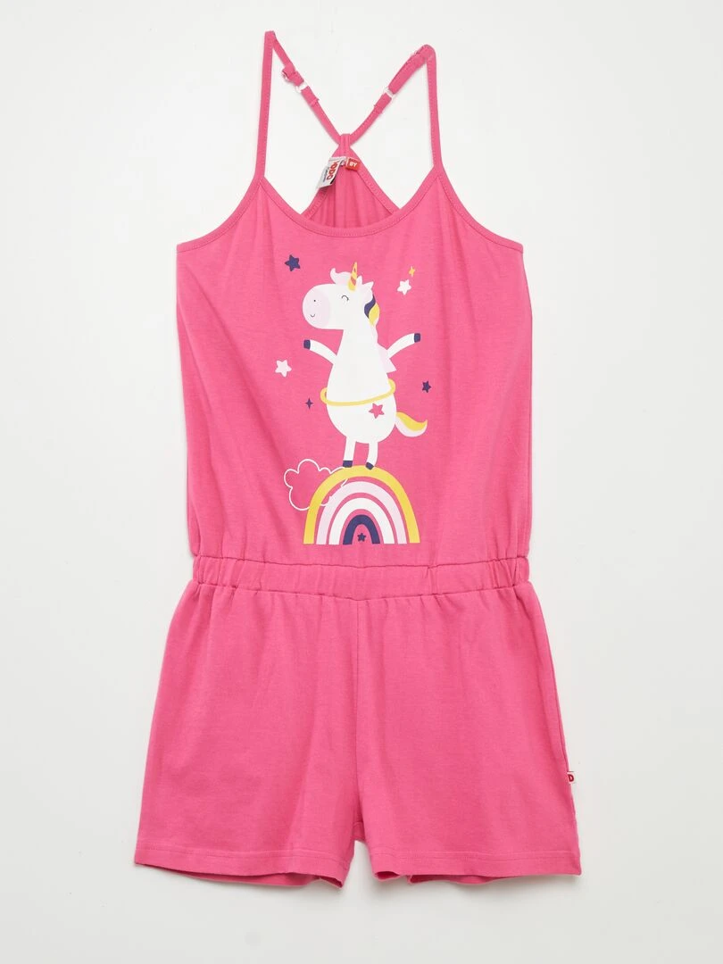 Combishort pyjama 'licorne' Rose