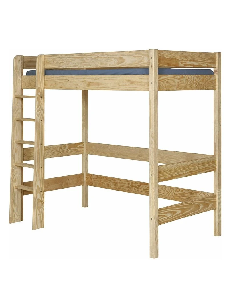 Pack lit mezzanine avec matelas Clea AKITEN RETAIL Marron