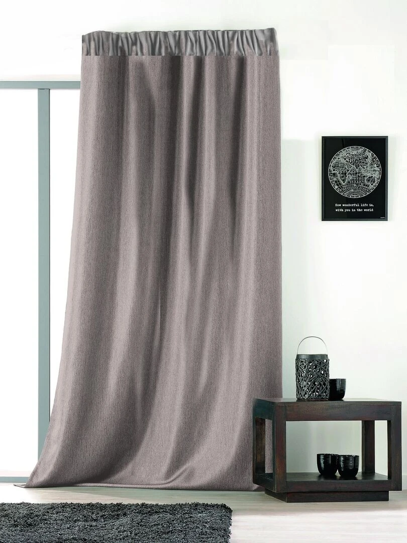 Rideau uni avec galon fronceur Beige clair