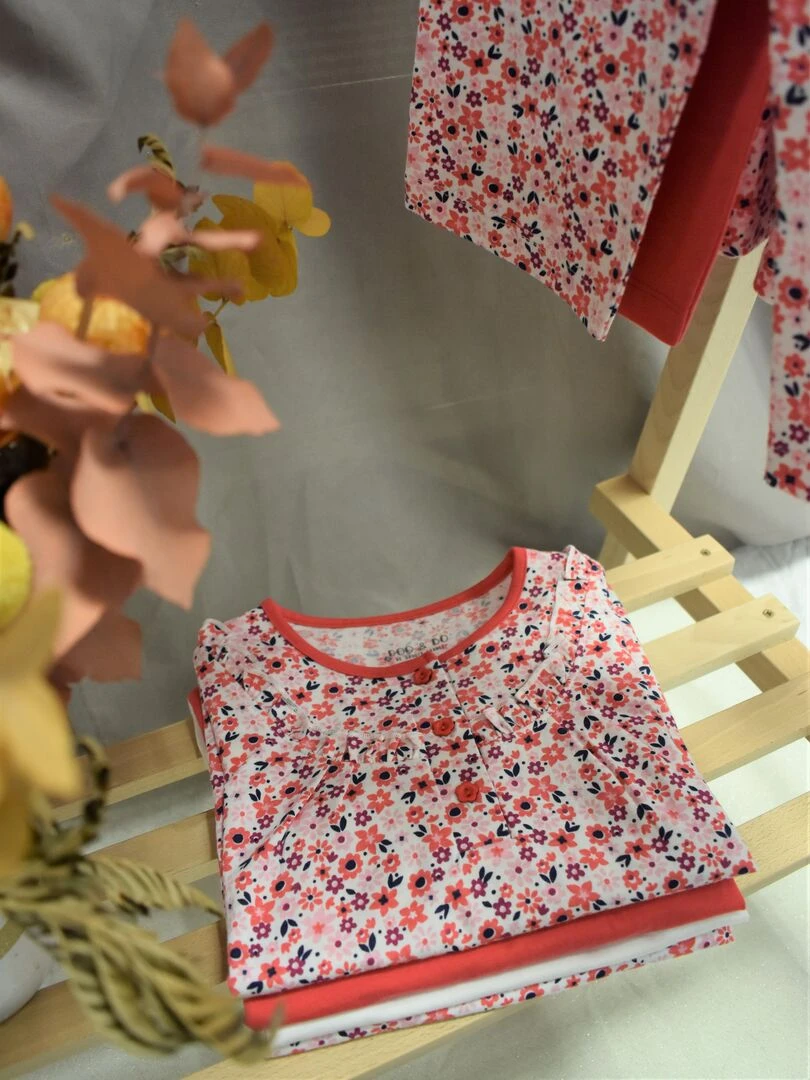 Pyjama Jersey 'flower Power''doo&bo'   rose fushia