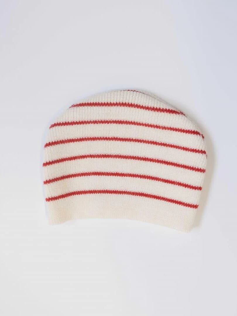 Bonnet en laine Petits Marins Blanc Rouge