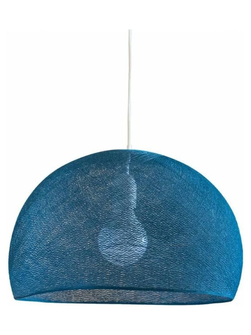 Abat jour coupole bleu paon 50 et sa suspension simple Bleu canard