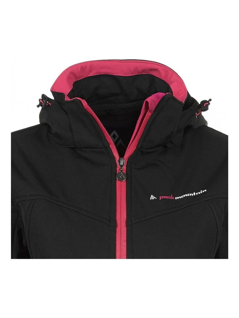Blouson softshell femme AMALEAK   PEAK MOUNTAIN   Noir Rose