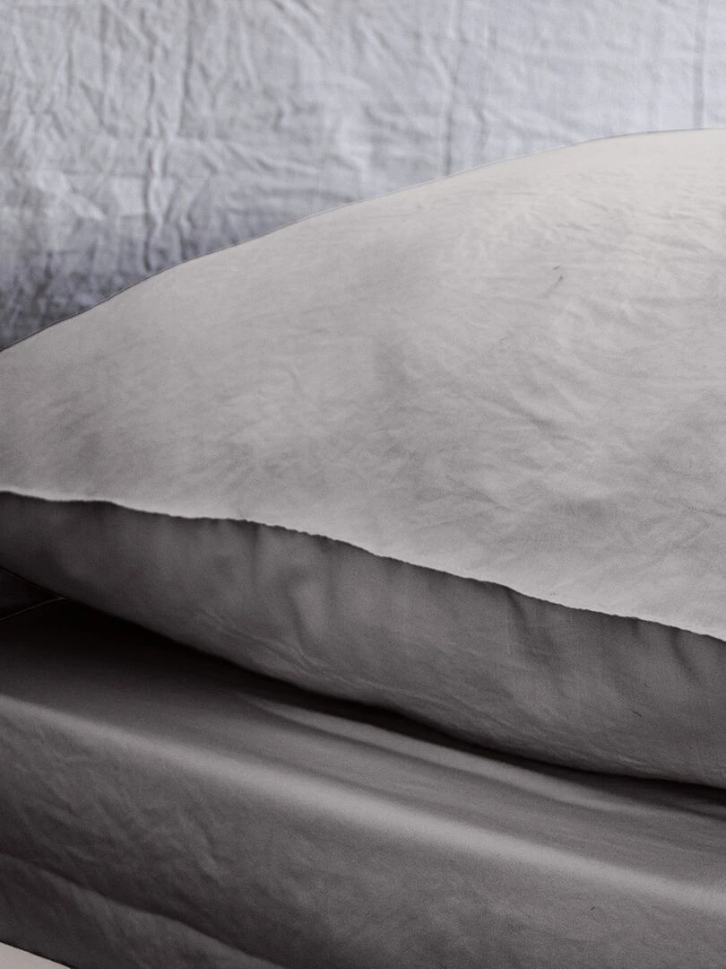 Parure de lit unie ultra douce   2 personnes   Anthracite