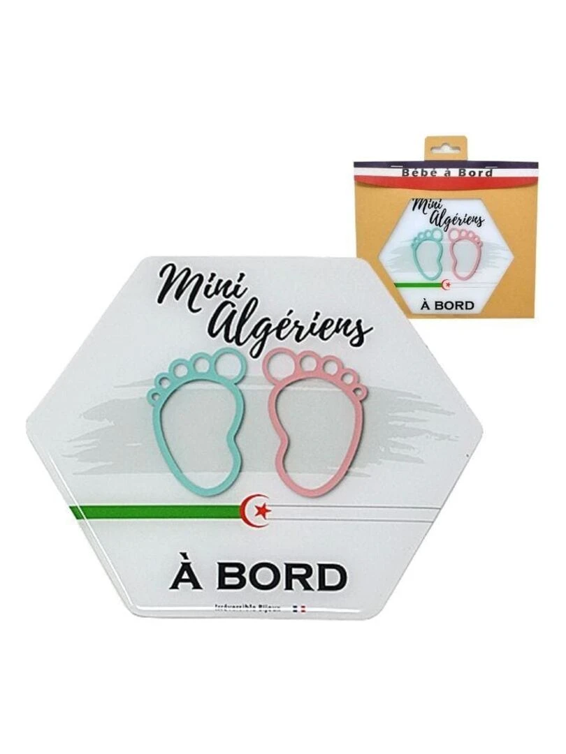 Adhésif / Autocollant bébé à bord Algérien(ne) à bord Mixte Multicolore
