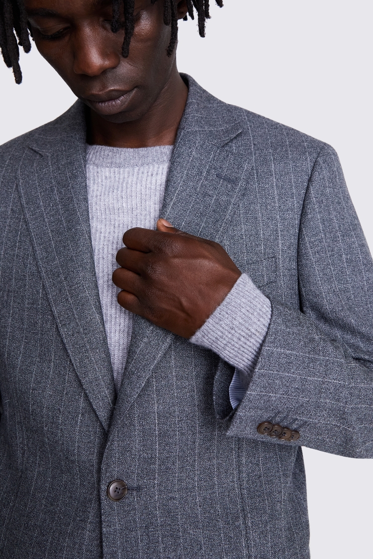 Italian Slim Fit Grey Check Jacket    Buy Online at Moss