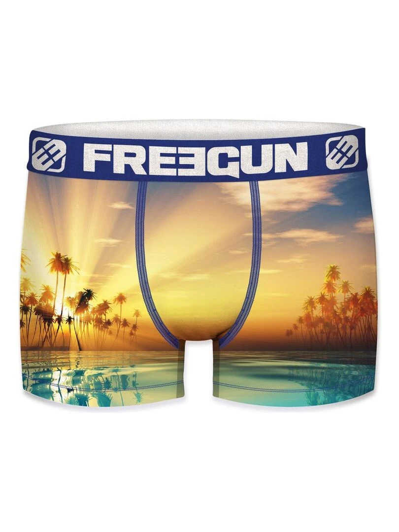 Lot de 5 boxers garçon en polyester recyclé Landscape Freegun   Bleu