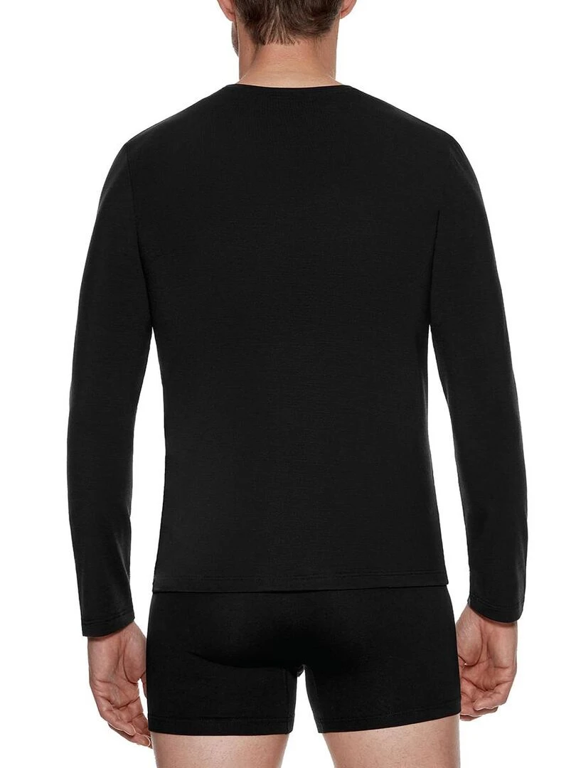 Tricot de peau en laine lyocell Premium Wool   Noir