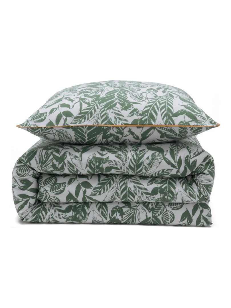 Future Home   Parure de lit 2 personnes en coton 57 fils imprimé vert   Vert