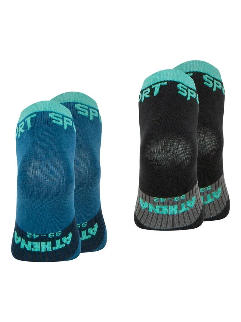 Lot de 2 paires de socquettes homme Running   Noir