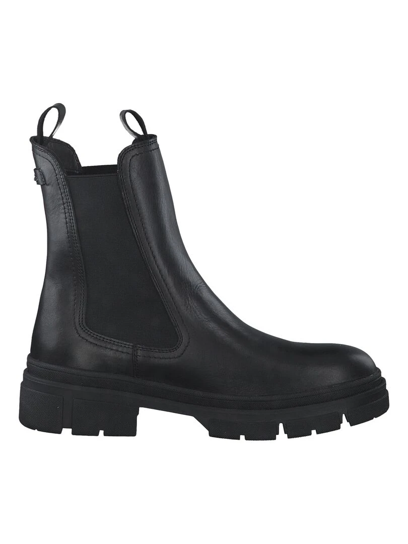 Bottes Chelsea Cuir Tamaris   Noir