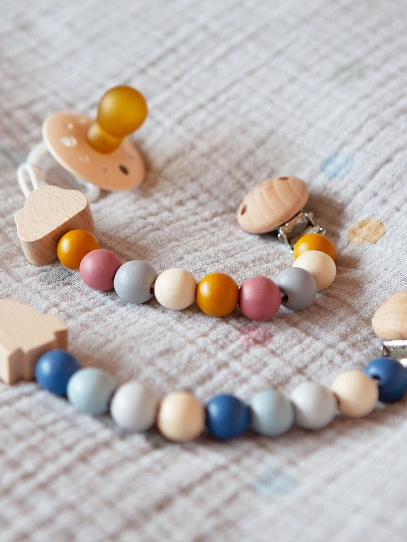 Chaînes pour tétines Fusée et nuage Multicolore