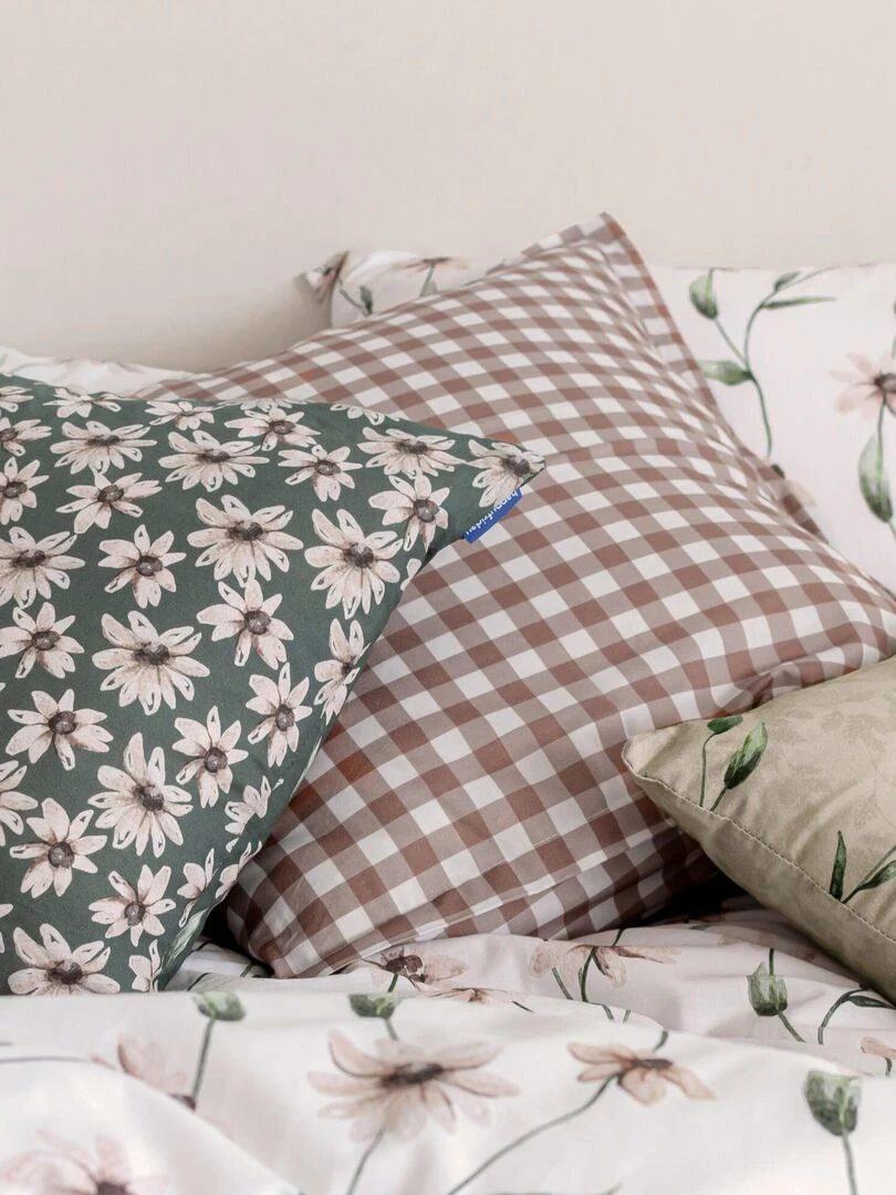 Housse de coussin Tinny bloom "Happyfriday"   Blanc