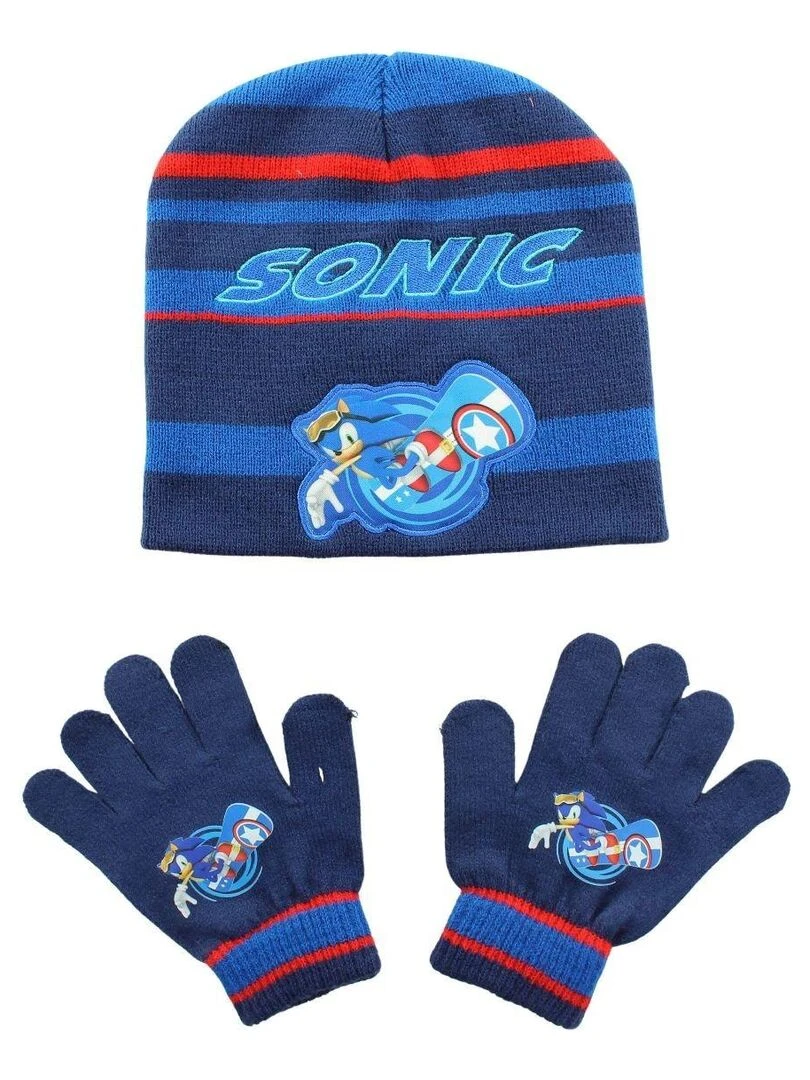 Sonic Bonnet gant garçon Imprimé Spiderman Bleu marine