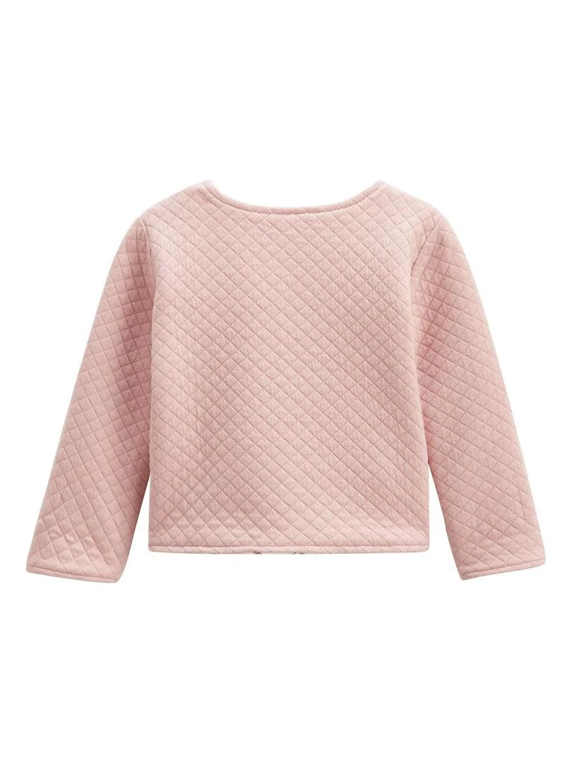 Gilet bébé réversible en coton matelassé Petit Safari   Rose